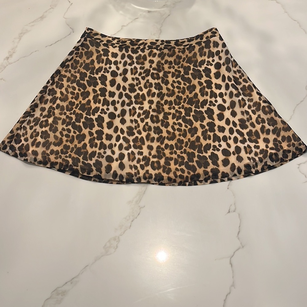 LIMITED Leopard Print Mini Skirt size 12 - Picture 2 of 8